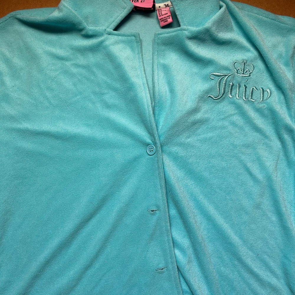 Juicy Couture Aqua Button-Up Shirt